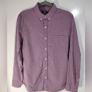 Vineyard Vines Men's Casual Pink Checkered Shirt, Size MED